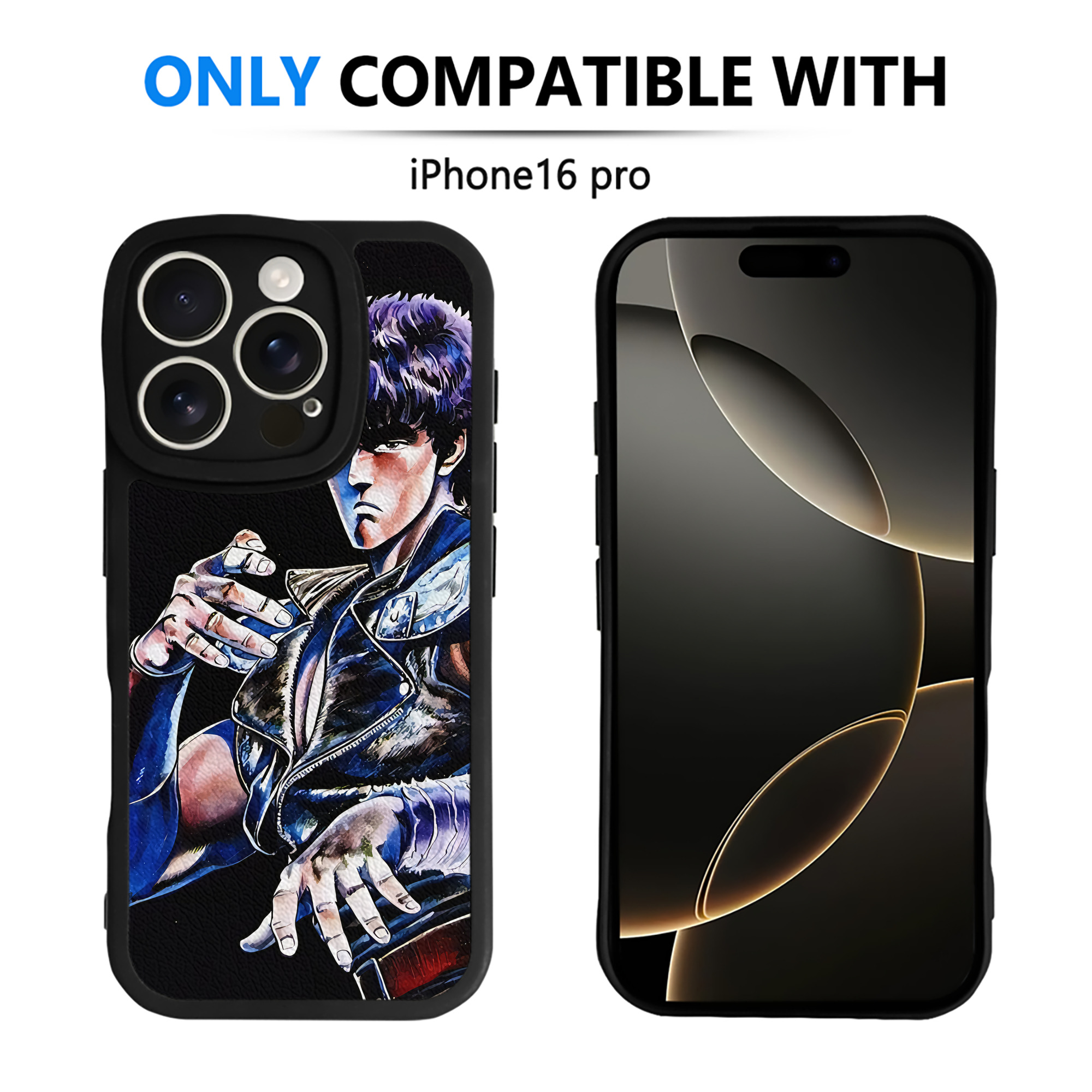 （画像用） 北斗の拳 Fist of the North Star 【iPhone 16シリーズ対応】シリコンスマホケース（レザー調） 材質：シリコン